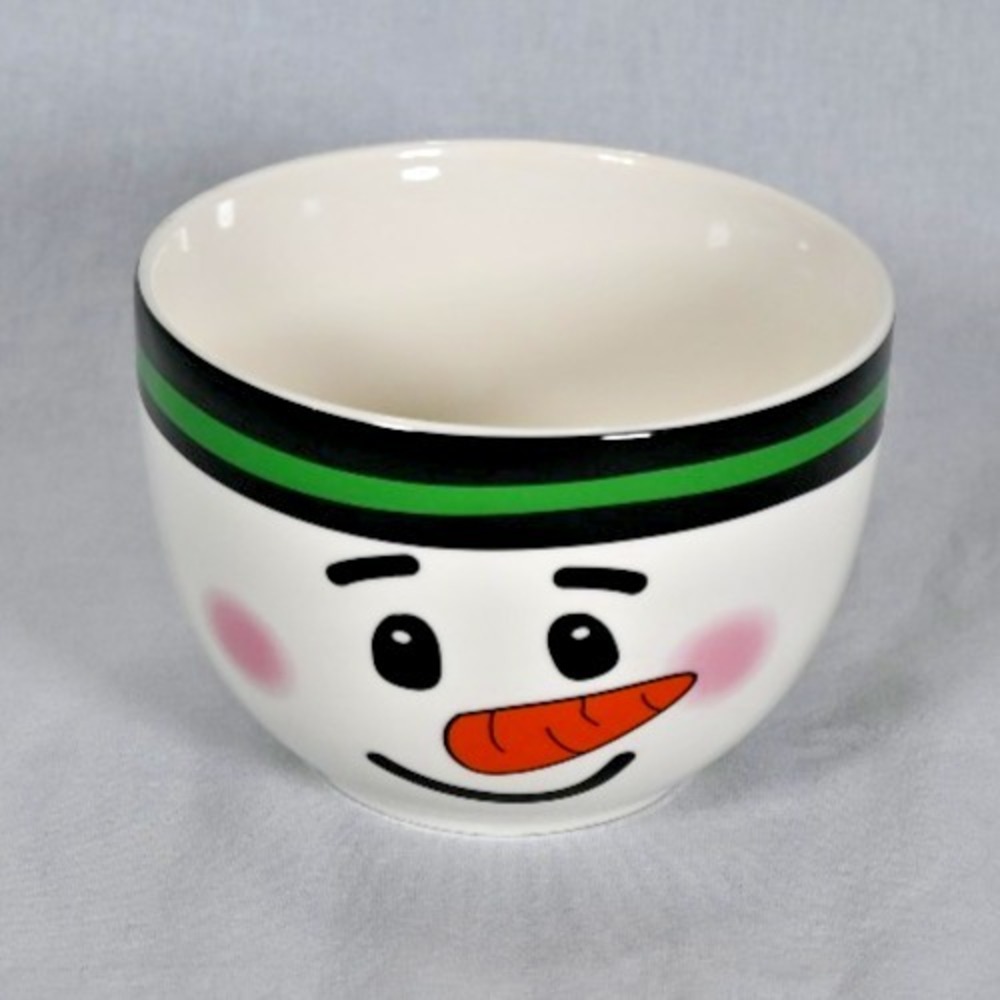 Snowman Ceramic Bowl Christmas Holiday SCM Home 5" Candy Serving Bowl